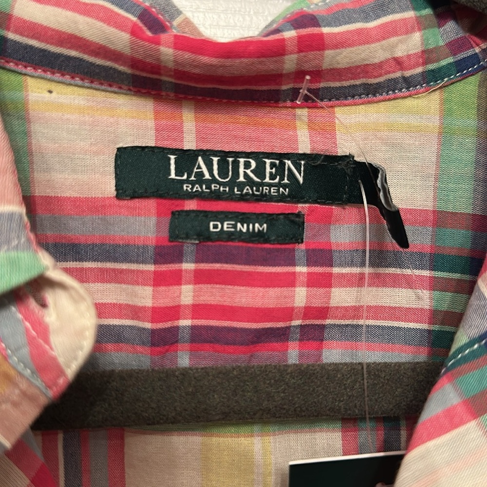 Ralph Lauren plaid button down. Medium - Picture 3 of 5